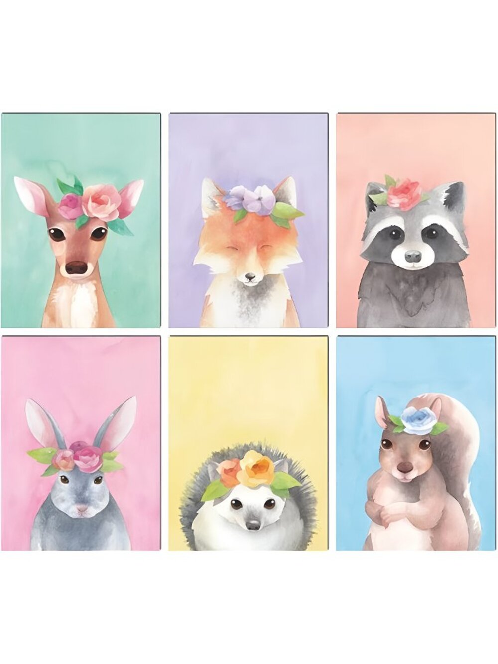 Woodland Animals Nursery Décor | Wall Art Watercolor Prints | Set of 6, 8 x 10’s
